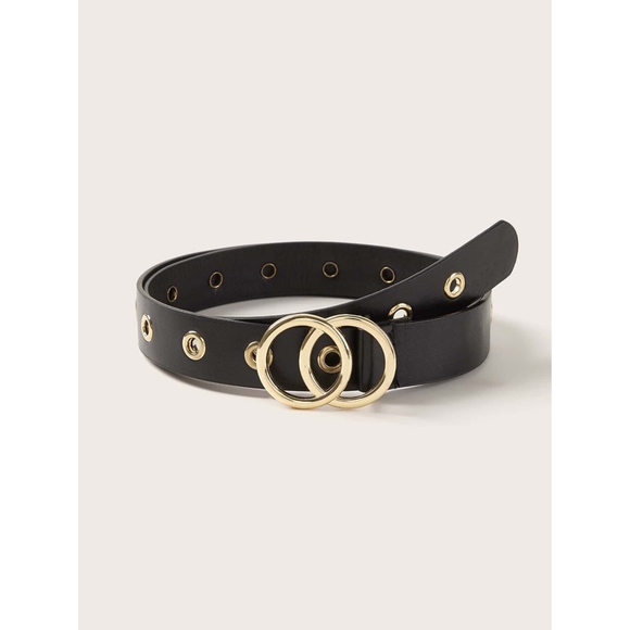 MBM Unlimited Accessories - Black and Gold Double O Ring Buckle Belt